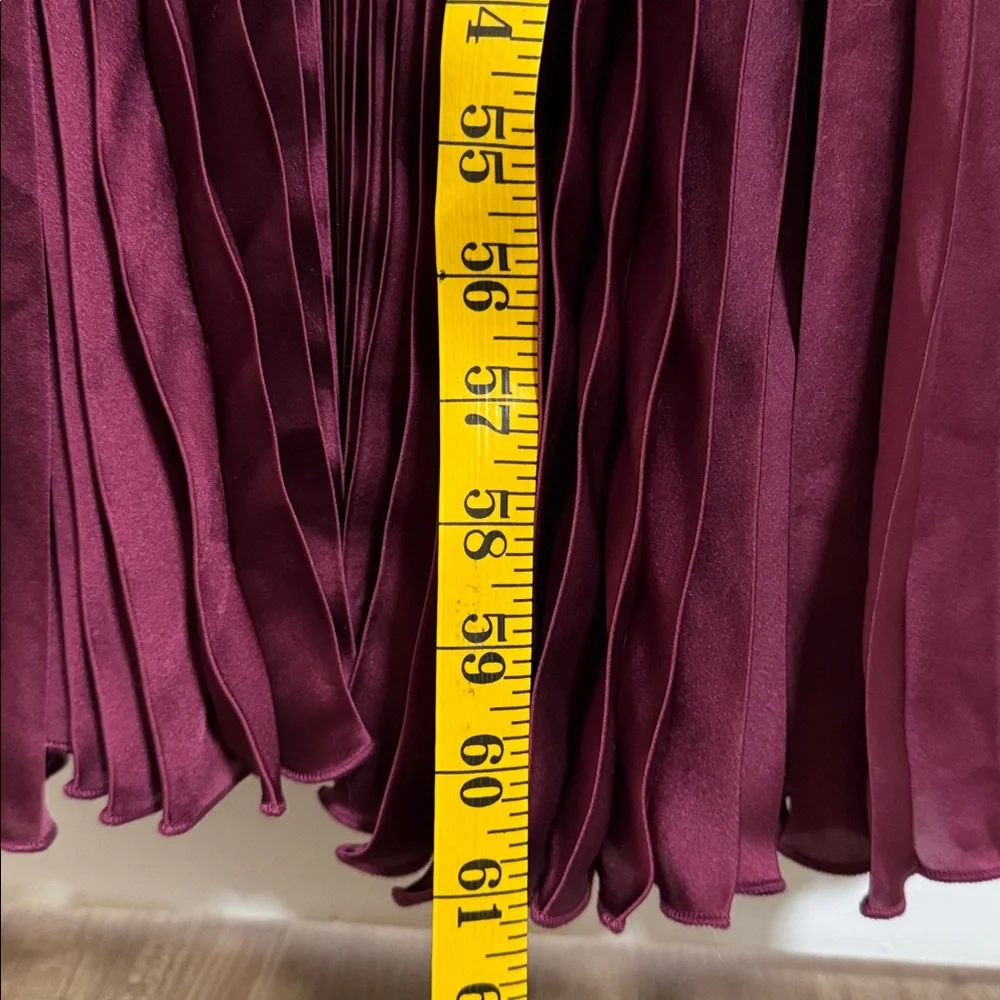 Minuet Plum satin pleated halter maxi dress size L 
( Maternity Optional ) - Picture 10 of 10
